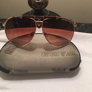 emporio armani men's polarized aviator sunglasses