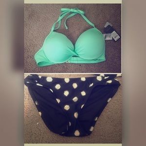 NWT Mint & Polka Dot Bikini S-M