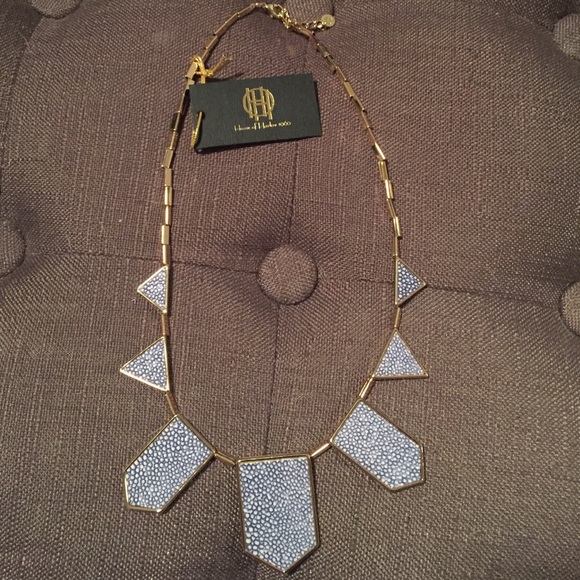 Blue and white pebbled House of Harlow Necklace
