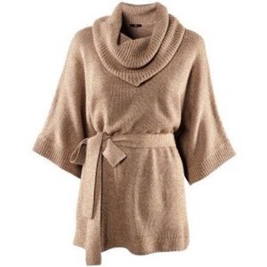 Poncho Sweater with Cowl Neck