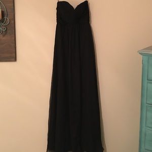 Strapless black formal dress