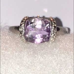 Sterling Silver lavender stone ring. Size 7.