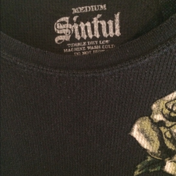 Woman's Sinful shirt with embellishments - Picture 2 of 3