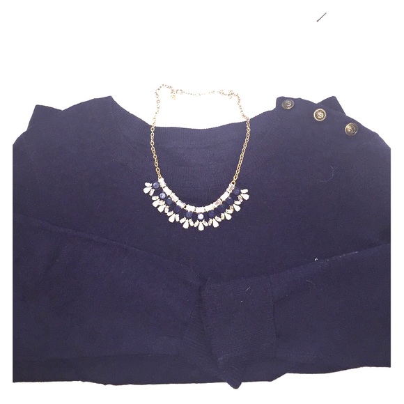Navy Blue Detailed J. Crew Sweater!