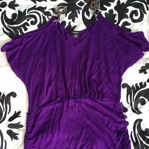 Purple off the shoulder shirt