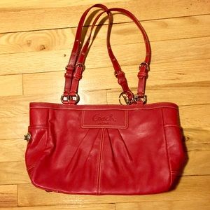 NWOT Red Leather Coach Tote
