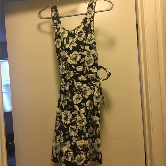 Black and white floral dress
