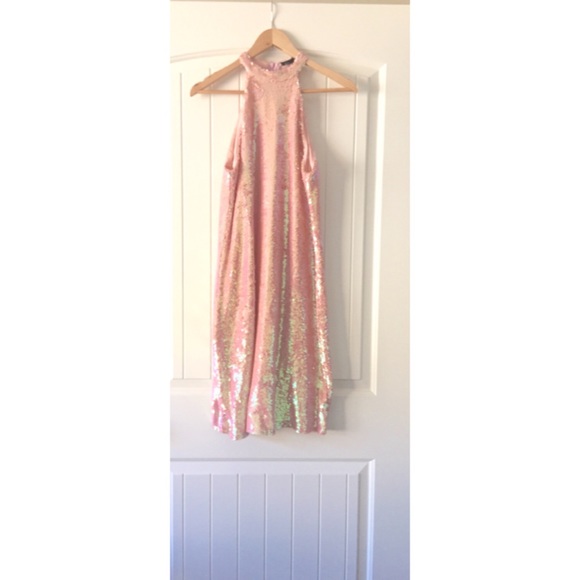 Asos Pink Sequin Swing Dress - Picture 2 of 2