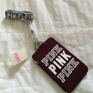 Pink lanyard and ID holder