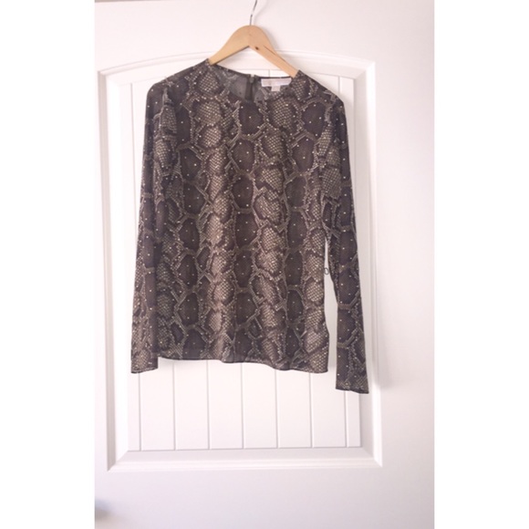 Michael Kors Embellished Python-Print Top - Picture 2 of 2