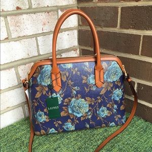 CLEARANCE Ralph Lauren Blue Floral Satchel