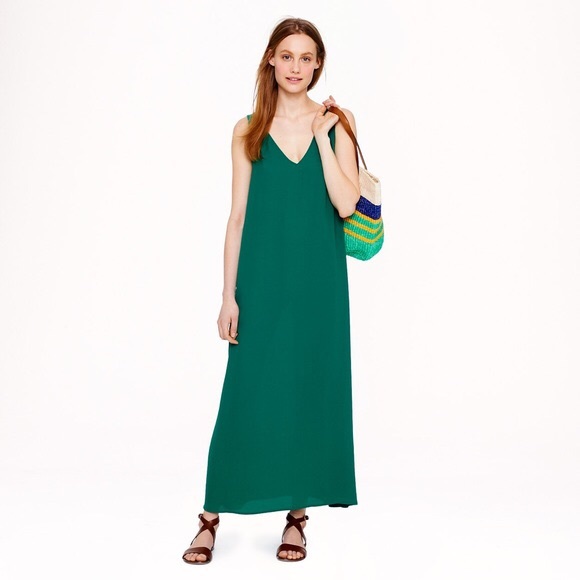 J. Crew emerald green maxi dress