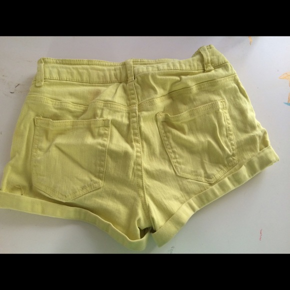 Yellow Ripped Shorts - Picture 2 of 3
