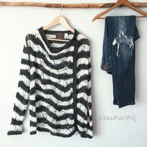 Anthro | Loose Stripes Cardigan