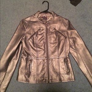 Forever 21 Metallic Leather Jacket