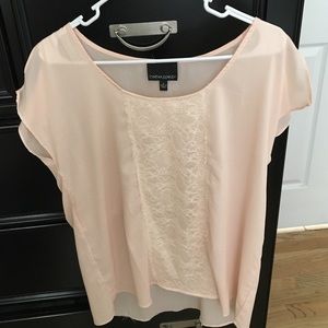 Short sleeve blouse with lace detail NWOT
