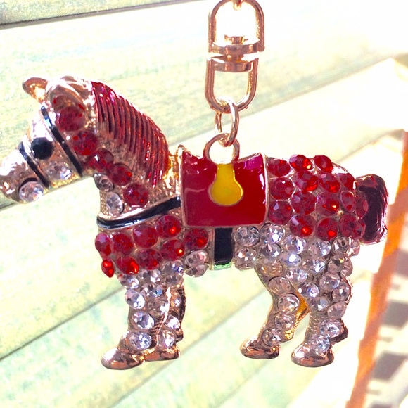 Crystal Horse Key Ring/ Key Fob/Purse Charm