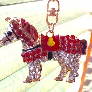 Crystal Horse Key Ring/ Key Fob/Purse Charm