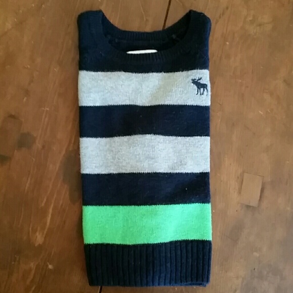 Abercrombie & Fitch Gray/Navy/Green Stripe Sweater