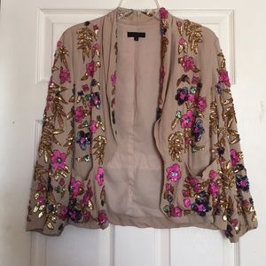 J. Crew Collection Sequined Floral Blazer