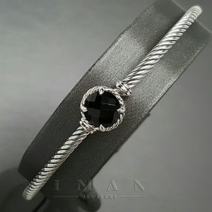 David Yurman 3mm Chatelaine Bracelet  Black Onyx