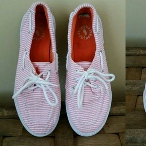 Ralph Lauren Polo Seersucker "Lilia" Shoes Size 8