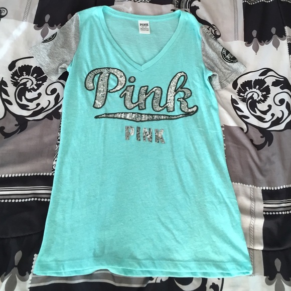 ❌SOLD in Bundle❌ BNWOT VS Pink Teal Sequin Shirt