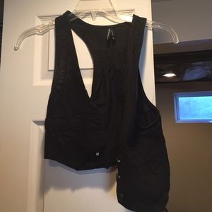 Black jean vest
