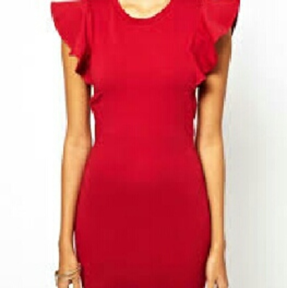 SOLD. Express Red Dress - Picture 2 of 3
