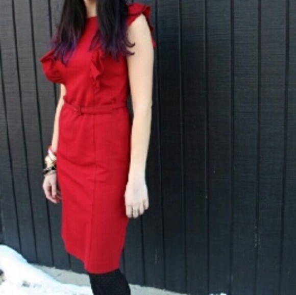 SOLD. Express Red Dress - Picture 3 of 3