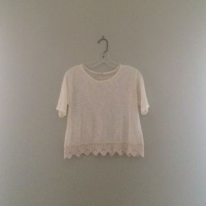 Lace cream blouse