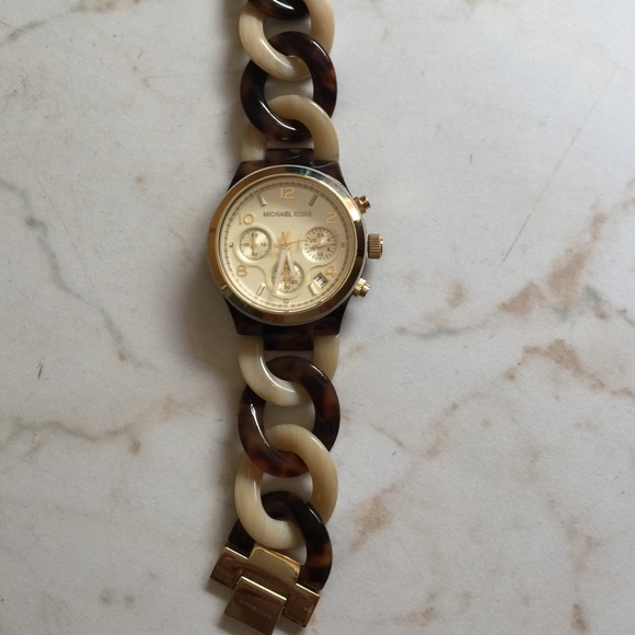 Michael kors Tortoise &Horn Acetate Bracelet watch main image 4