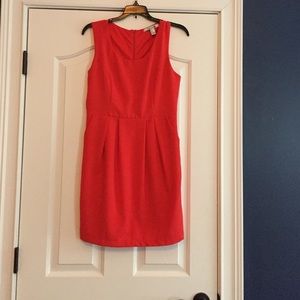 Classy simple red dress with front pockets