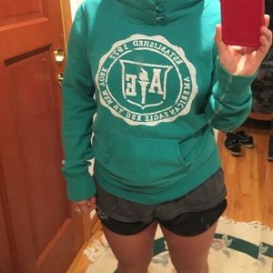 Turquoise high neck hoodie ✌🏽️
