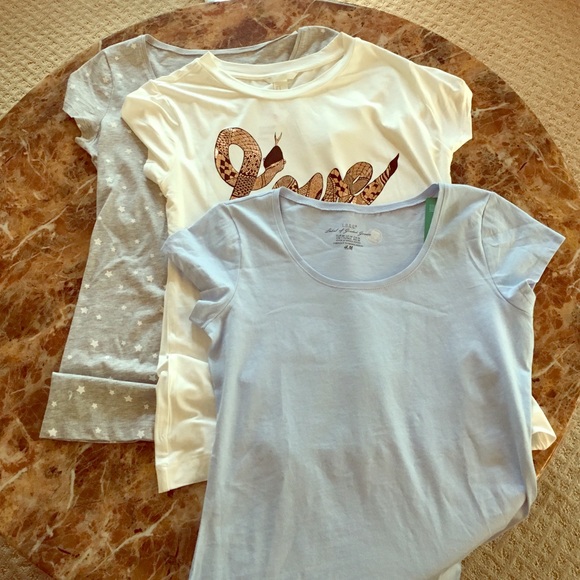 SOLD!! ❤️❤️Organic Bundle. 3 H&M Conscious Tee's.