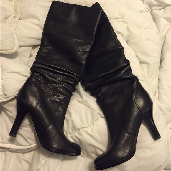 Sofft brand knee high black leather boots
