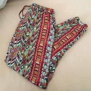 Multi-color Elastic Boho Gypsy Pants