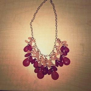 Light pink and red statement necklace