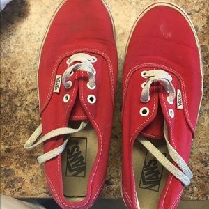 Red worn vans