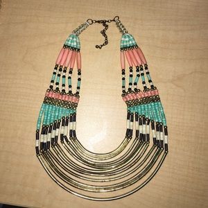 Authentic Multi Color Gold Statement necklace