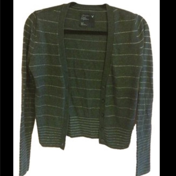 Grey cardigan with silver stripes