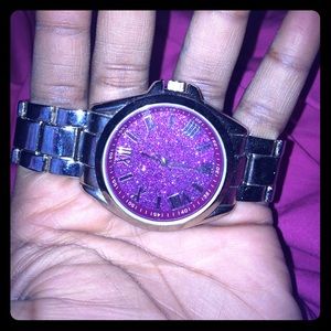 Silver Watch with purple face 💜💜