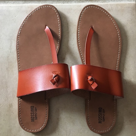Brown/tan thong sandals - Size 9