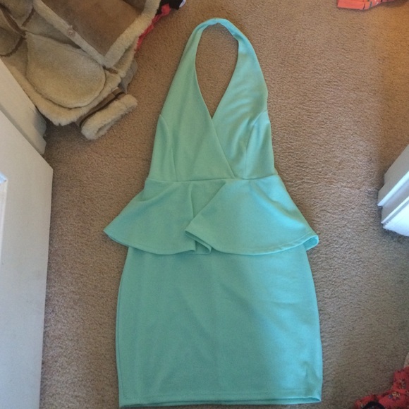 Mint green mini dress