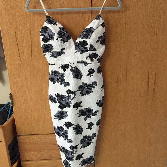 Knee length ivory floral dress