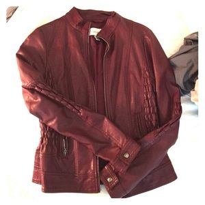 Forever 21 maroon leather jacket