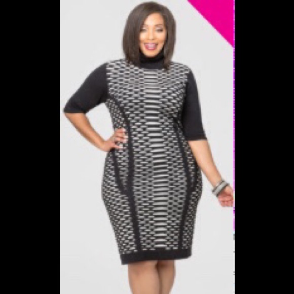 Rip Stitch Turtleneck dress