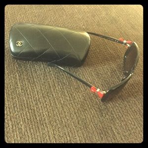 Chanel 5171 Black w/ Red Bow Sunglasses