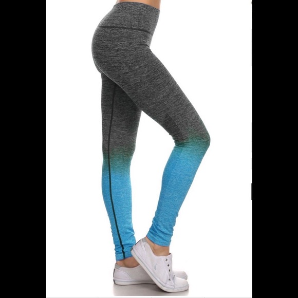 FINAL SALE❣Blue and Grey Ombre Legging - Picture 2 of 3