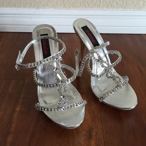 Frederick's of Hollywood silver high heels